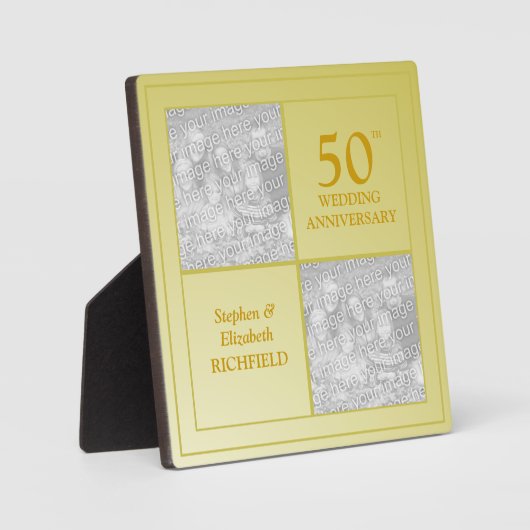 過去と現在の写真黄金記念日 フォトプラーク (正面)