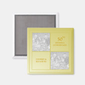 過去と現在の写真黄金記念日 マグネット (正面/裏面)