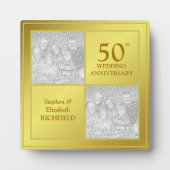 過去と現在の写真黄金記念日（光沢） フォトプラーク (正面)