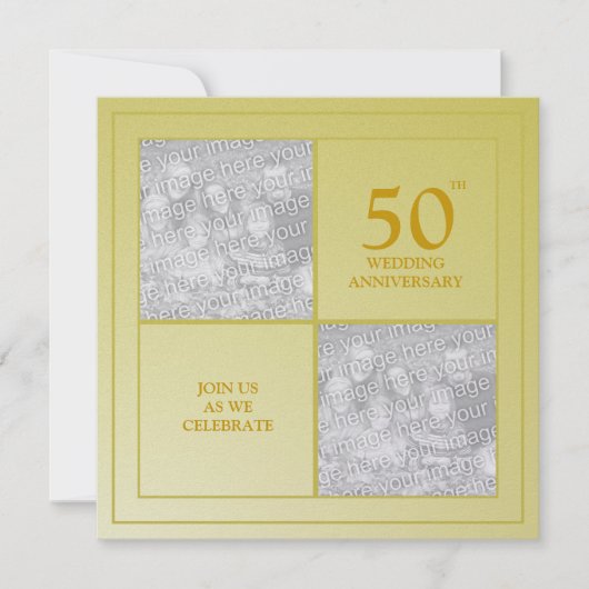 過去と現在の写真黄金記念日 招待状 (正面)