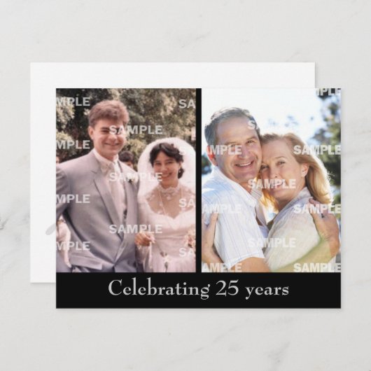 過去と現在の銀記念日 招待状 (正面/裏面)