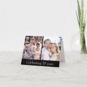 過去と現在を飾る銀婚式のカード カード (正面)