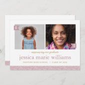 「過去と現在2」写真 卒業パーティー招待状 招待状 (正面/裏面)