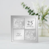 過去と現在 フォト シルバーアニバーサリー（光沢） 招待状 (スタンド正面)
