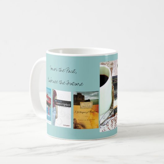 過去に名誉を与えて下さい、未来のマグを包含して下さい コーヒーマグカップ (正面左)