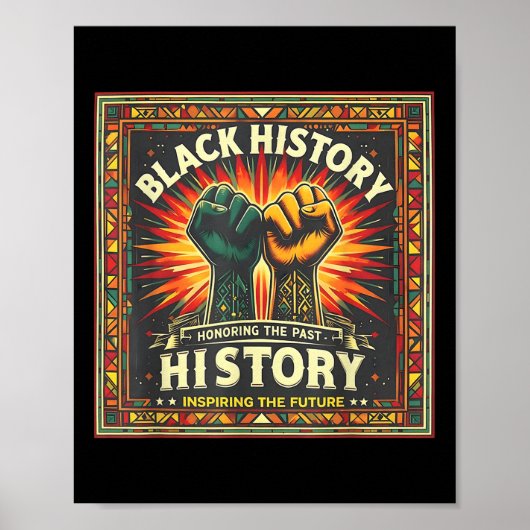 過去のインスパイア未来を祝う女性が黒塗り ポスター (正面)