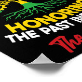 過去のインスパイア未来を祝う女性が黒塗り ポスター (角)