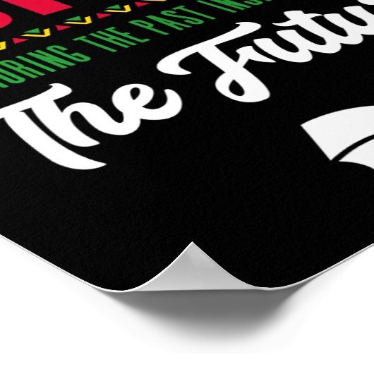 過去のインスパイア未来を讃えるアフリカ黒人久人 ポスター (角)