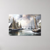 過去のエコー：ビクトリアン魚釣りライフ キャンバスプリント (正面)