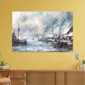 過去のエコー：ビクトリアン魚釣りライフ キャンバスプリント (インサイチュ (リビング))