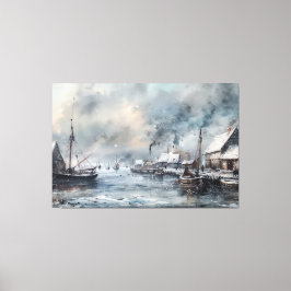 過去のエコー：ビクトリアン魚釣りライフ キャンバスプリント