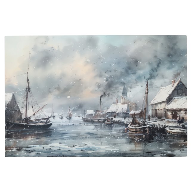 過去のエコー：ビクトリアン魚釣りライフ メタルプリント (正面)