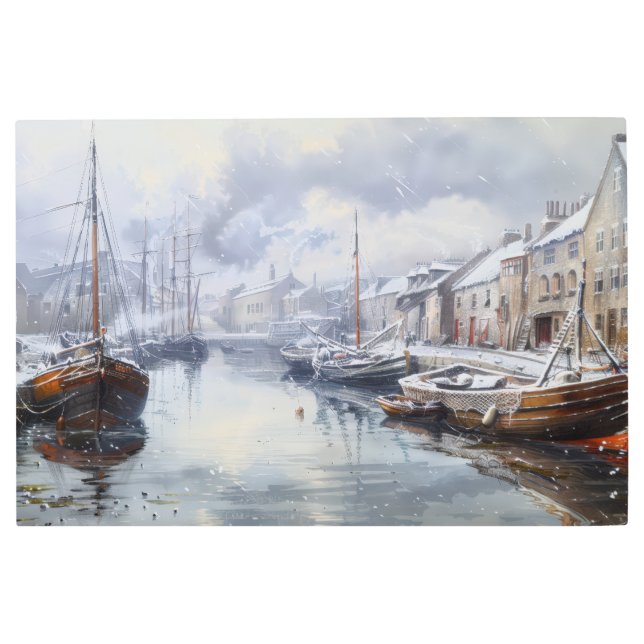 過去のエコー：ビクトリアン魚釣りライフ メタルプリント (正面)