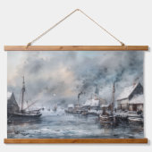 過去のエコー：ビクトリアン魚釣りライフ 吊り下げ型タペストリー (正面)