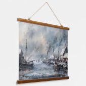 過去のエコー：ビクトリアン魚釣りライフ 吊り下げ型タペストリー (傾斜あり)