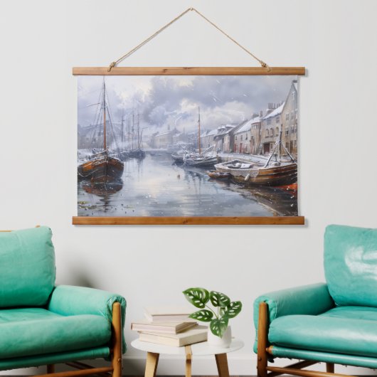 過去のエコー：ビクトリアン魚釣りライフ 吊り下げ型タペストリー (リビング)