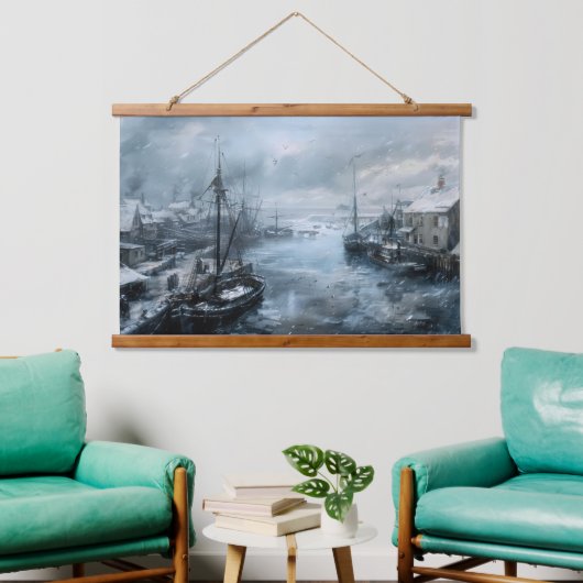 過去のエコー：ビクトリアン魚釣りライフ 吊り下げ型タペストリー (リビング)