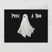 過去のハロウィンの幽霊の面白いイラスト ポストカード (正面)