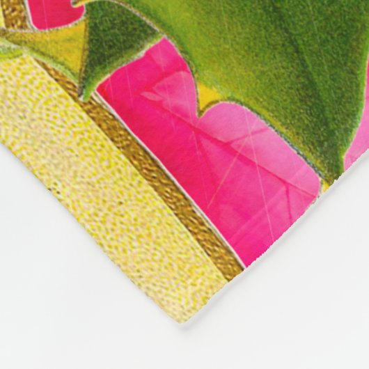 過去のビクトリアンなモノグラムからの古い サンタ フリースブランケット (角)