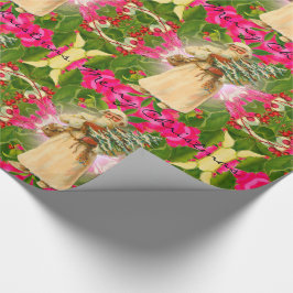 過去のビクトリア時代の人からの古いサンタ ラッピングペーパー