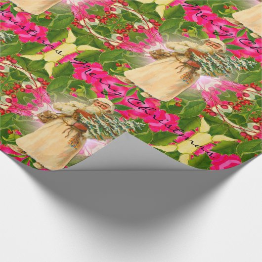 過去のビクトリア時代の人からの古いサンタ ラッピングペーパー (コーナー)