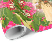 過去のビクトリア時代の人からの古いサンタ ラッピングペーパー (ロールコーナー)