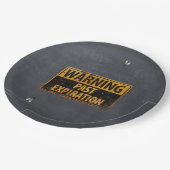 過去の有効期限警告標識ハロウィーンフライスポック ペーパープレート (アングル)