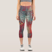 過去の赤い板 カプリレギンス (正面)