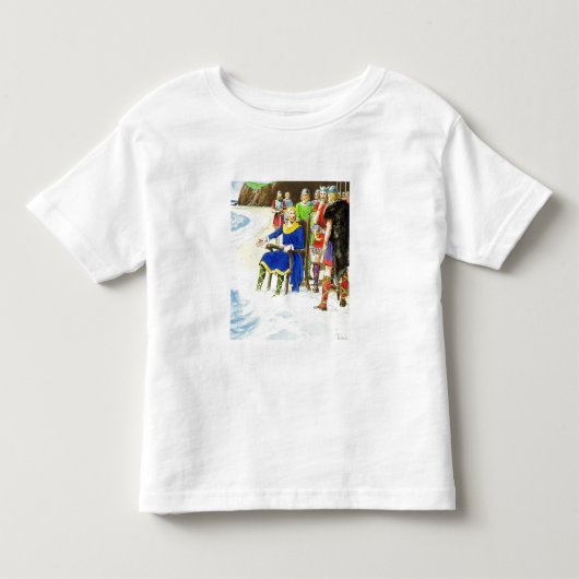 「過去へののぞき見からのCanute (c.995-1035)王 トドラーTシャツ (正面)