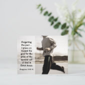 過去を忘れて前進する、フィリピ 3:14 ポストカード (スタンド正面)