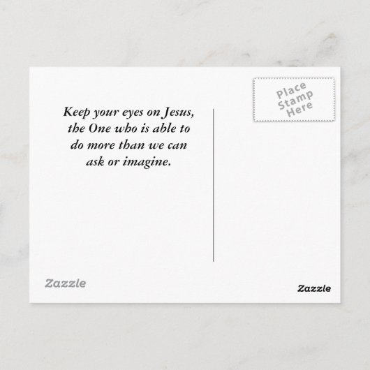 過去を忘れて前進する、フィリピ 3:14 ポストカード (裏面)