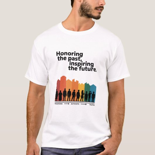 過去を称え、未来を鼓舞する Tシャツ (正面)