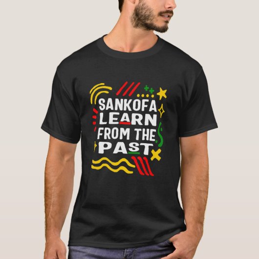 過去ア学フ・アメリカン・メランのサンコファ Tシャツ (正面)