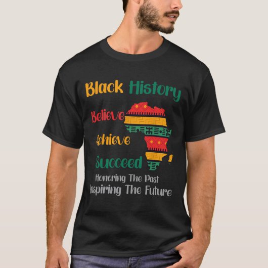 過去インスパイアの未来黒人歴史月間 Tシャツ (正面)