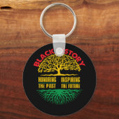 過去インスパイアの黒史の月を祝う キーホルダー (正面)