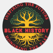 過去インスパイアの黒史の月を祝う ラウンドシール (正面)