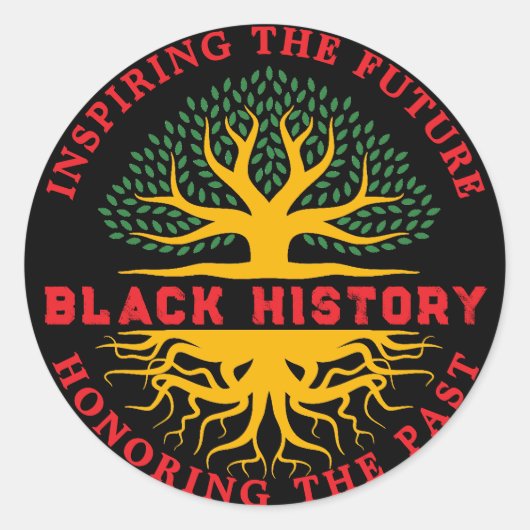 過去インスパイアの黒史の月を祝う ラウンドシール (正面)