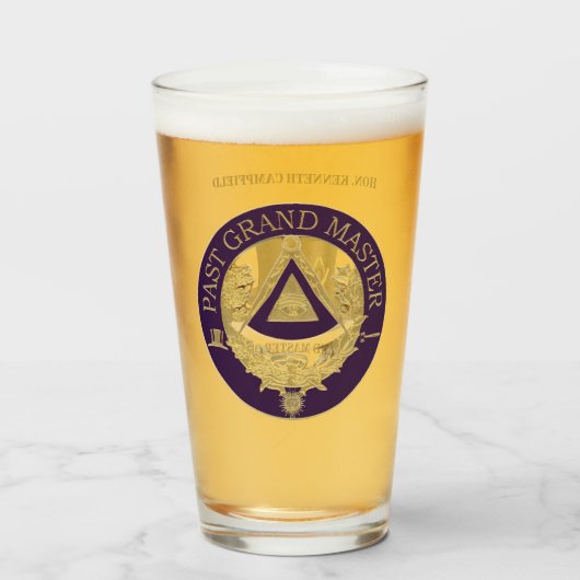 過去パーソナライズされたグランドマスターガラス タンブラーグラス (ドリンク正面)