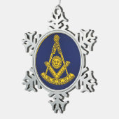 過去マスターフリーメーソンスクエアアンドコンパスマソニック スノーフレークピューターオーナメント (右)