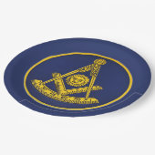 過去マスターフリーメーソンスクエアアンドコンパスマソニック ペーパープレート (アングル)