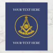 過去マスターフリーメーソンスクエアアンドコンパスマソニック ワインラベル (シングルラベル)