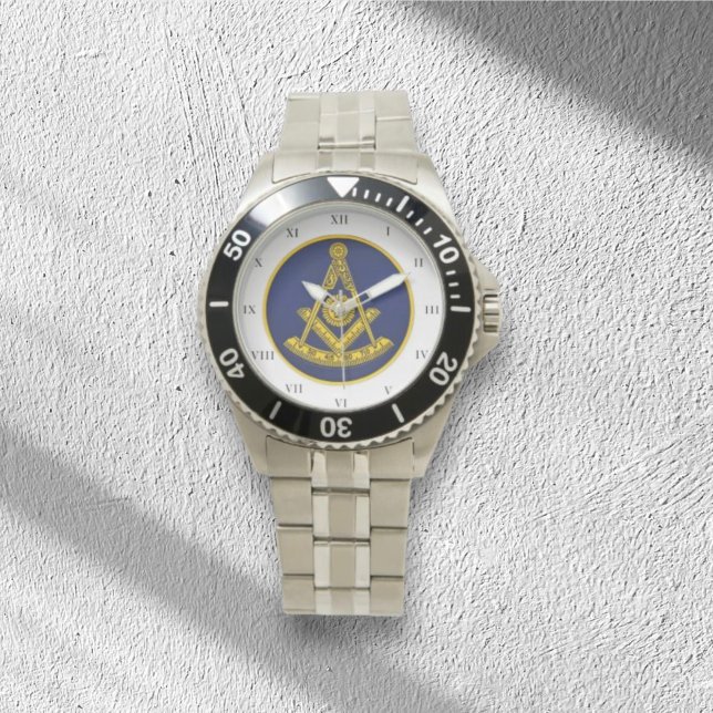 過去マスターフリーメーソンスクエアアンドコンパスマソニックW 腕時計 (クリエイターアップロード済み)