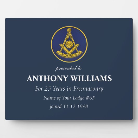 過去マスターフリーメーソンフリーメーソンマソニック フォトプラーク (正面)