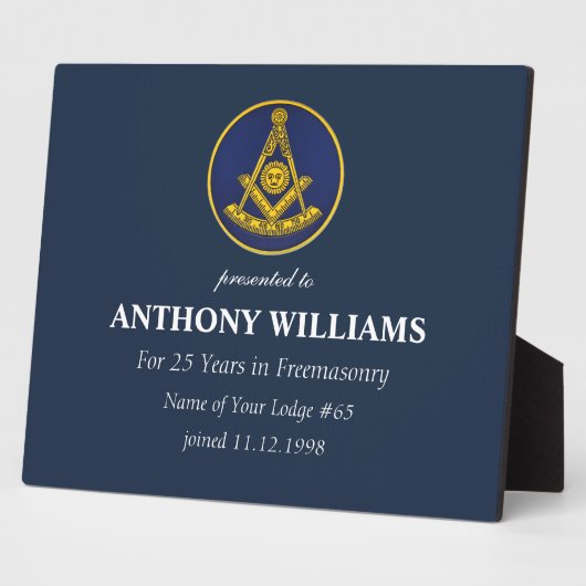 過去マスターフリーメーソンフリーメーソンマソニック フォトプラーク (側面)