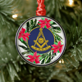 過去マスターマソニックフリーメーソンリースポインセチア メタルオーナメント