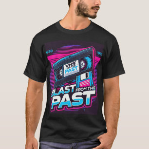 過去レトロVHSとフロッピーディスクグラフからのブラスト Tシャツ