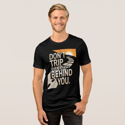 過去上を移動しない:図やる気を起こさせる形 トライブレンドTシャツ (正面全面)
