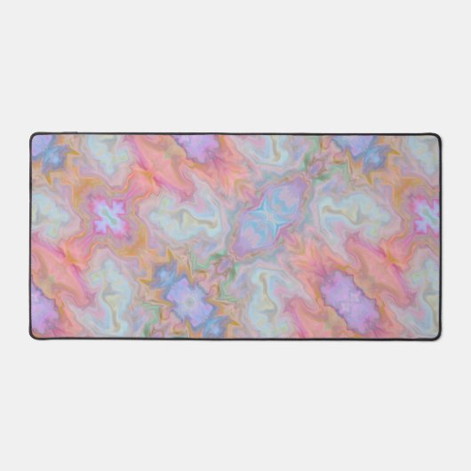 過去抽象芸術パターモダンンのピンク色の渦巻き デスクマット (正面)