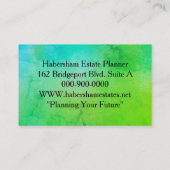 過去時エレガントのハバーシャム 名刺 (裏面)