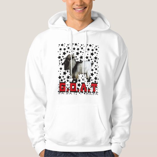 過去最高の山羊赤フード付きスウェットシャツ パーカ (正面)